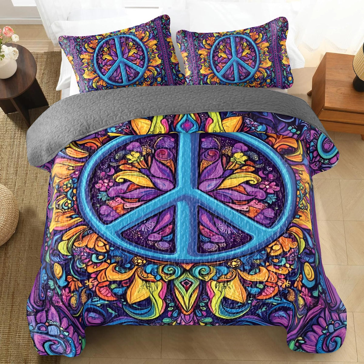 Shineful All Season Quilt 3-Piece Set - Hippie Harmony