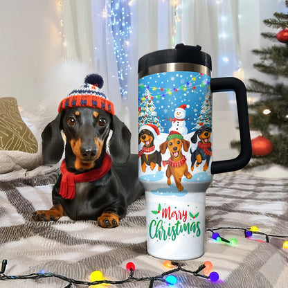 Shineful Tumbler Cheerful Christmas Dachshund