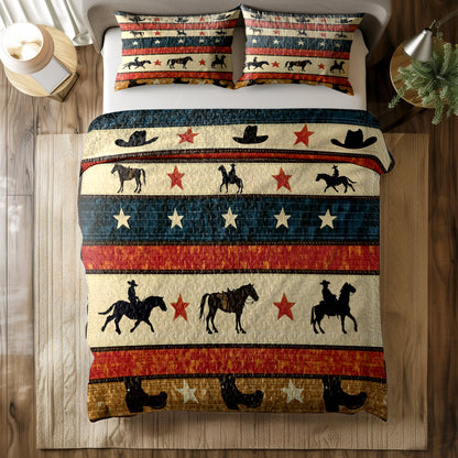 Shineful All Season Quilt 3-Piece Set Wild West Cowboy