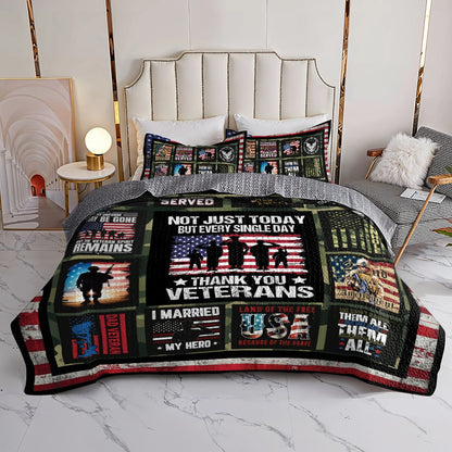 Shineful All Season Quilt 3-Piece Set - Patriotic Veterans