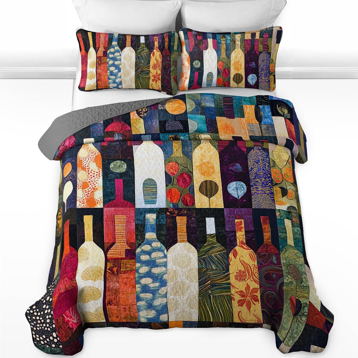 Shineful All Season Quilt 3-Piece Set Captivating Wine