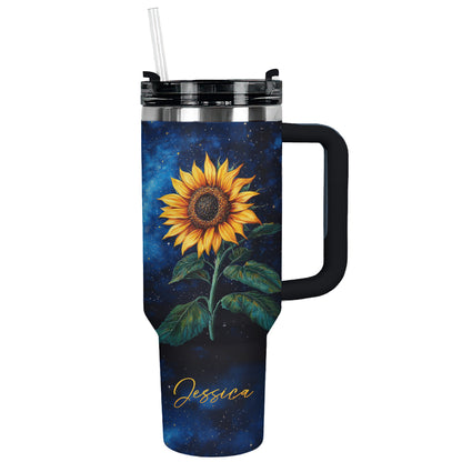 Shineful Personalized Tumbler Sunflower Midnight