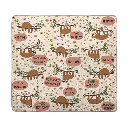 Shineful All Season Quilt 3-Piece Set Sloth Life Cream Day