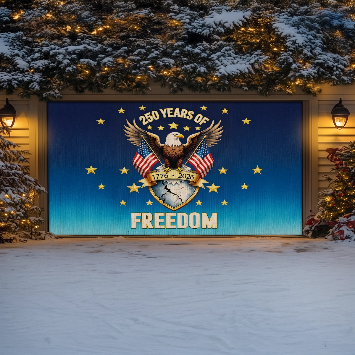 Shineful Garage Door Banner Decoration The Freedom Crest of America