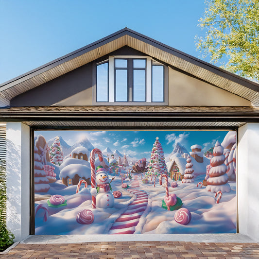 Shineful Garage Door Banner Decoration - Candyland Christmas