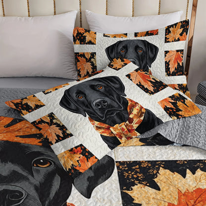 Shineful All Season Quilt 3-Piece Set - Autumn Labrador Cozy