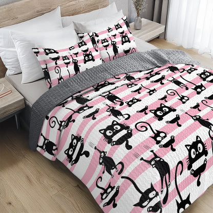 Shineful All Season Quilt 3-Piece Set - Curious Cats