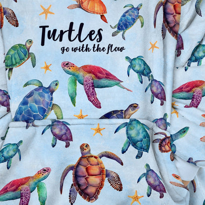 Shineful Blanket Hoodie - Sea Turtle Go With The Flow