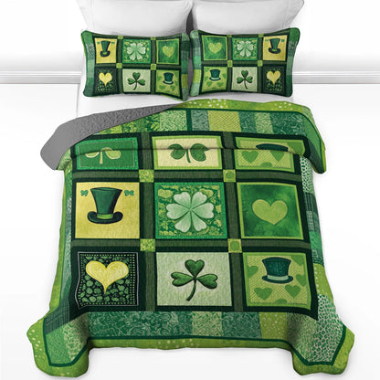 Shineful All Season Quilt 3-Piece Set Lucky Green Dreams