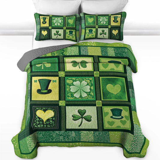 Shineful All Season Quilt 3-Piece Set Lucky Green Dreams