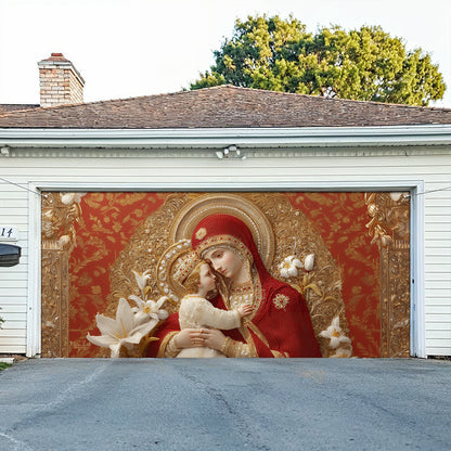 Shineful Garage Door Banner Decoration Sacred Embrace