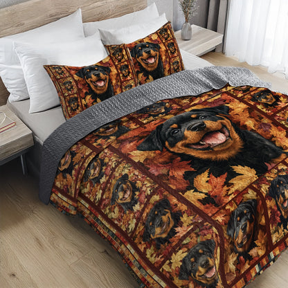 Shineful All Season Quilt 3-Piece Set - Rottweiler's Harvest Hues