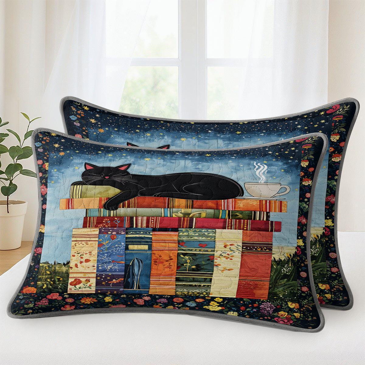 Shineful Quilt 3-Piece Set Cozy Cat