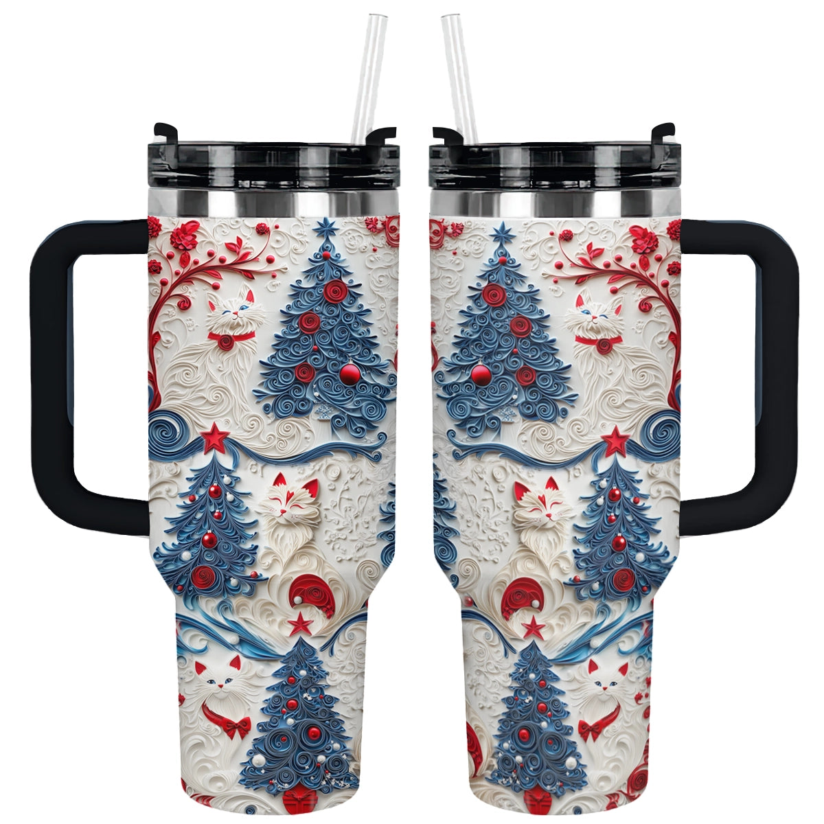 Shineful Glossy Tumbler Cat Christmas Cheer