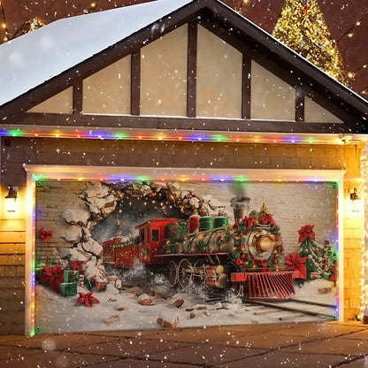 Shineful Garage Door Banner Decoration Christmas Track Burst