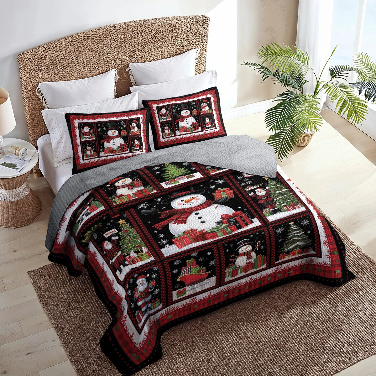 Shineful All Season Quilt 3-Piece Set - Snowman’s Holiday Cheer