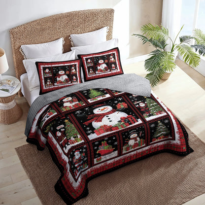 Shineful All Season Quilt 3-Piece Set - Snowman’s Holiday Cheer