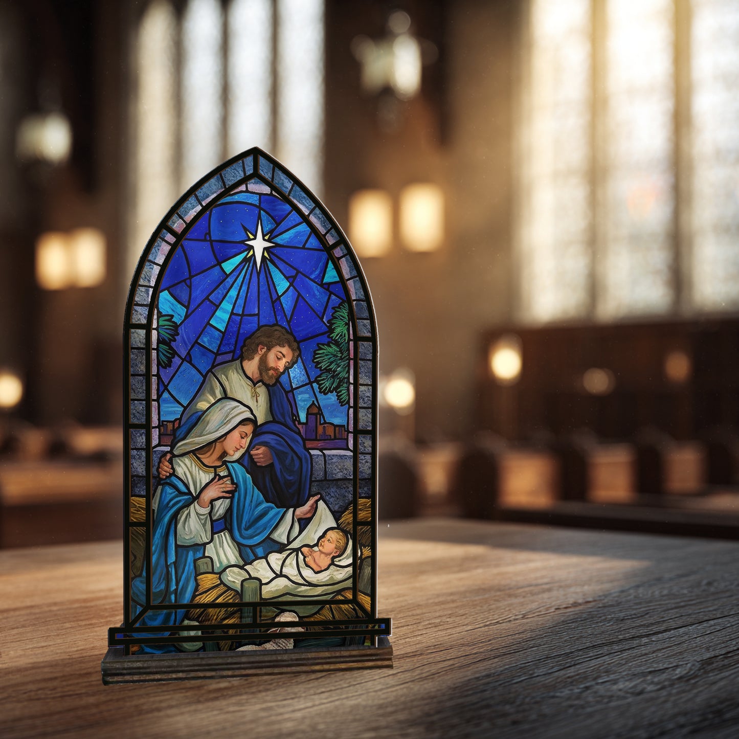 Shineful Suncatcher Candle Holder Holy Family Light