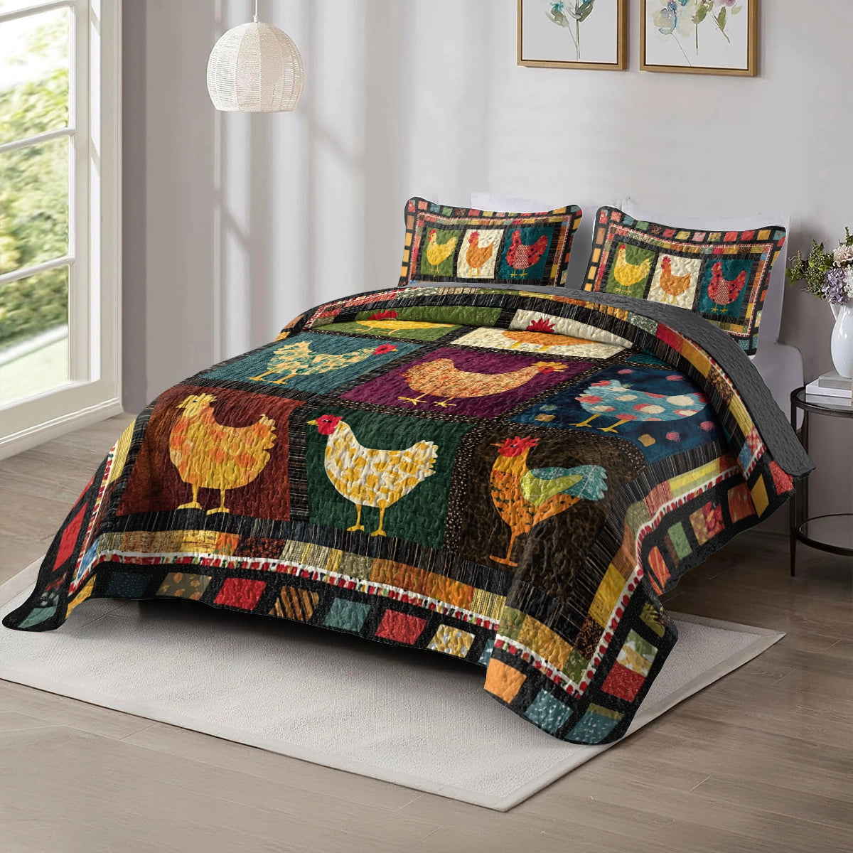 Shineful All Season Quilt 3-Piece Set - Farm Fresh Chicken