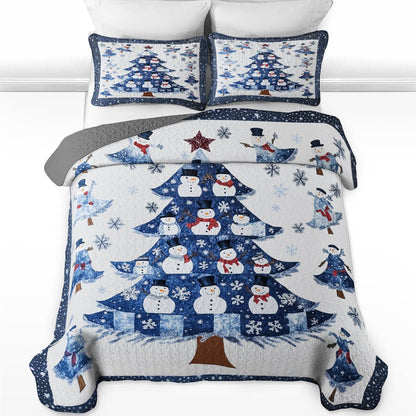 Shineful All Season Quilt 3-Piece Set Pretty Dancing Snowmen