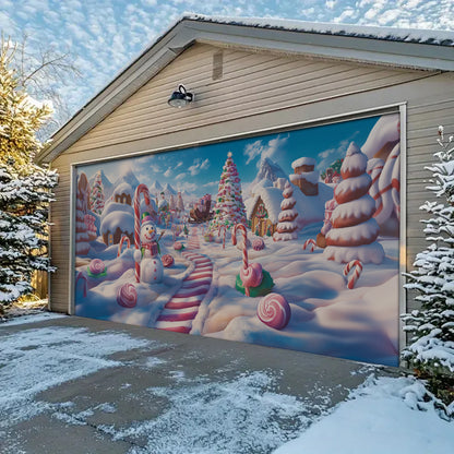 Shineful Garage Door Banner Decoration - Candyland Christmas
