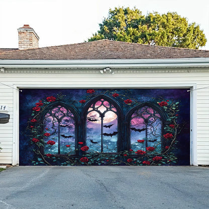 Shineful Garage Door Banner Decoration - Crimson Moonlight
