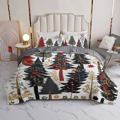 Shineful All Season Quilt 3-Piece Set Classical Christmas Tree