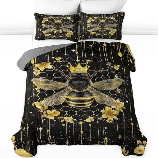 Shineful All Season Quilt 3-Piece Set - Queen Bee Elegance