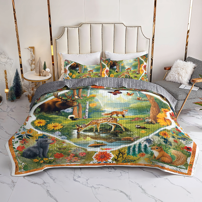 Shineful All Season Quilt 3-Piece Set Enchanted Woodland Senerity