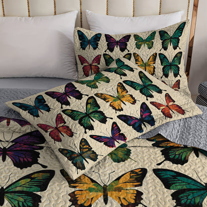 Shineful All Season Quilt 3-Piece Set Garden of Butterflies