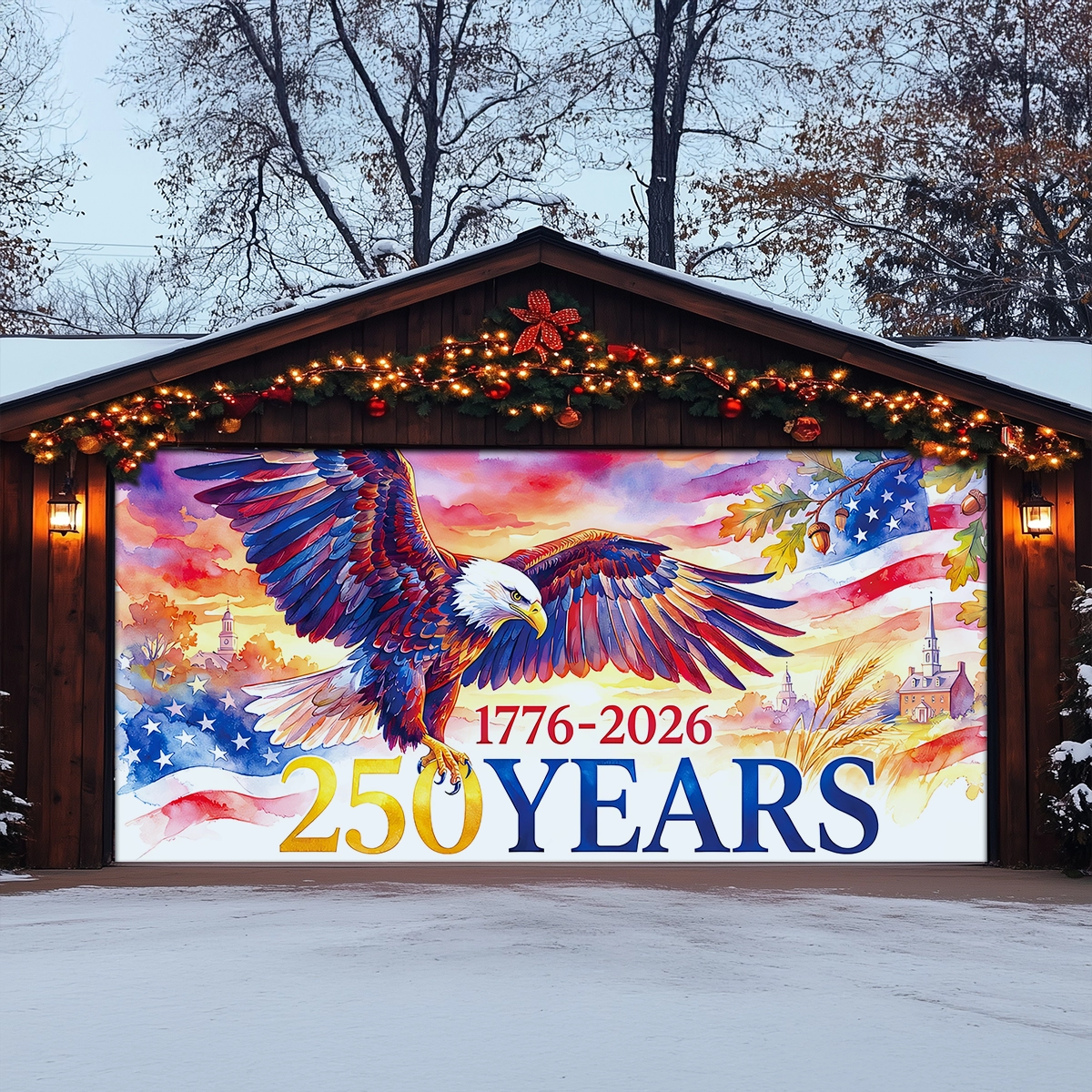 Shineful Garage Door Banner Decoration Freedom Still Soars