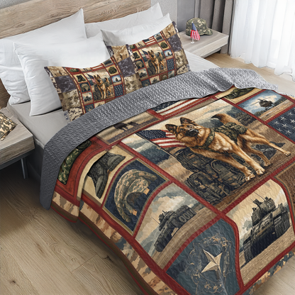 Shineful All Season Quilt 3-Piece Set Patriotic Shepherd Tribute