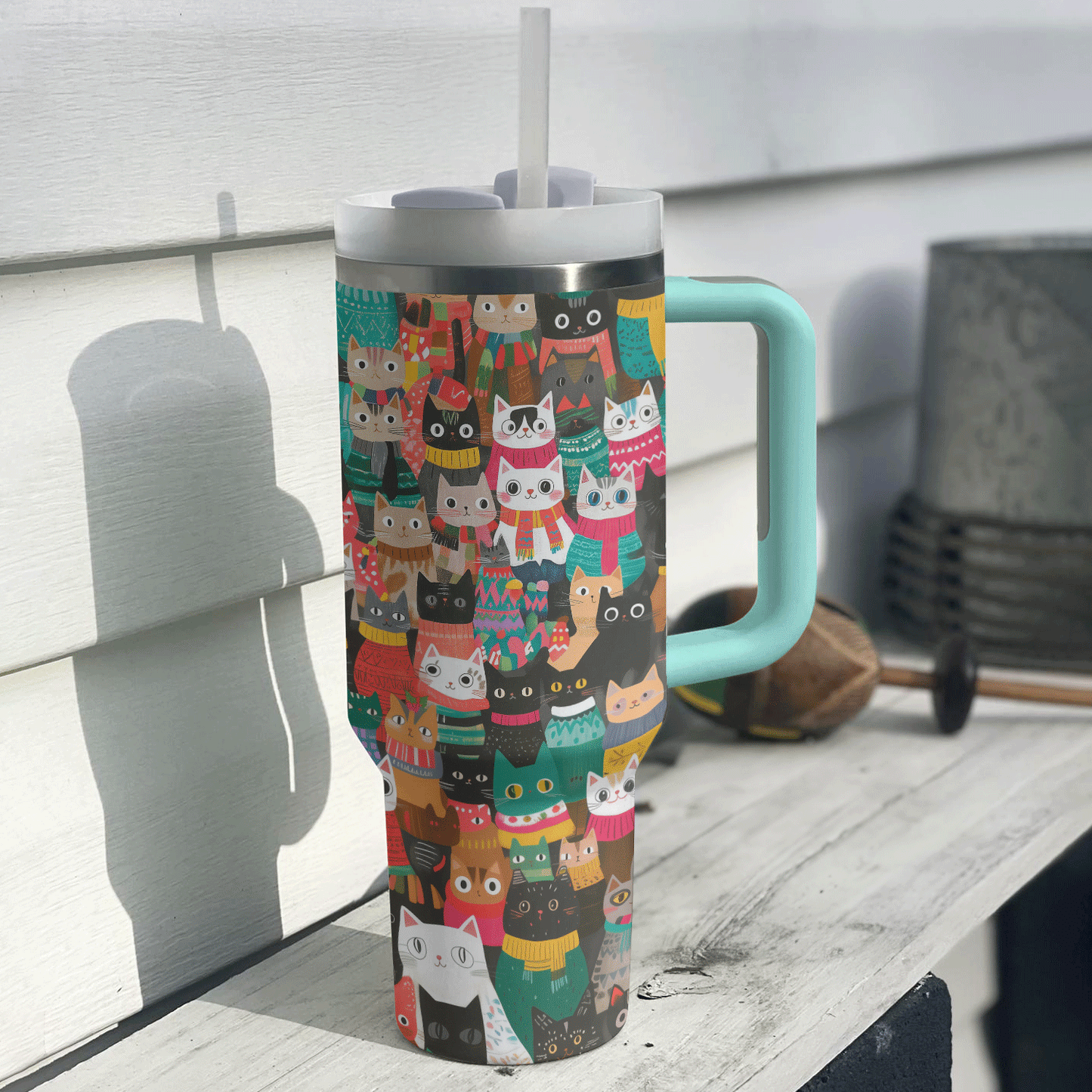 Shineful Tumbler Christmas Cozy Cats