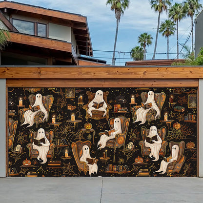 Shineful Garage Door Banner Decoration - Halloween Ghostly Book Club