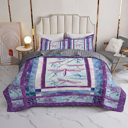 Shineful All Season Quilt 3-Piece Set Dragonfly Gorgeous