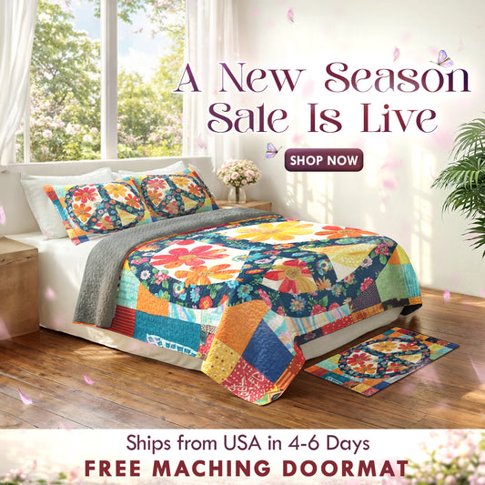Shineful Quilt 3-Piece Set Flower Peace