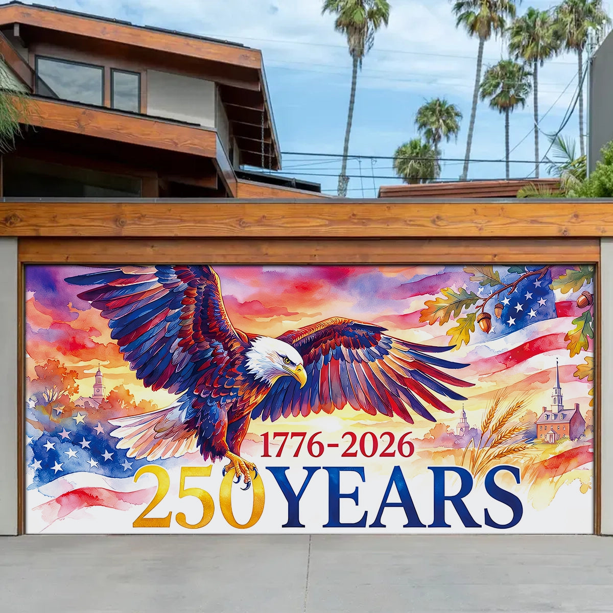 Shineful Garage Door Banner Decoration Freedom Still Soars