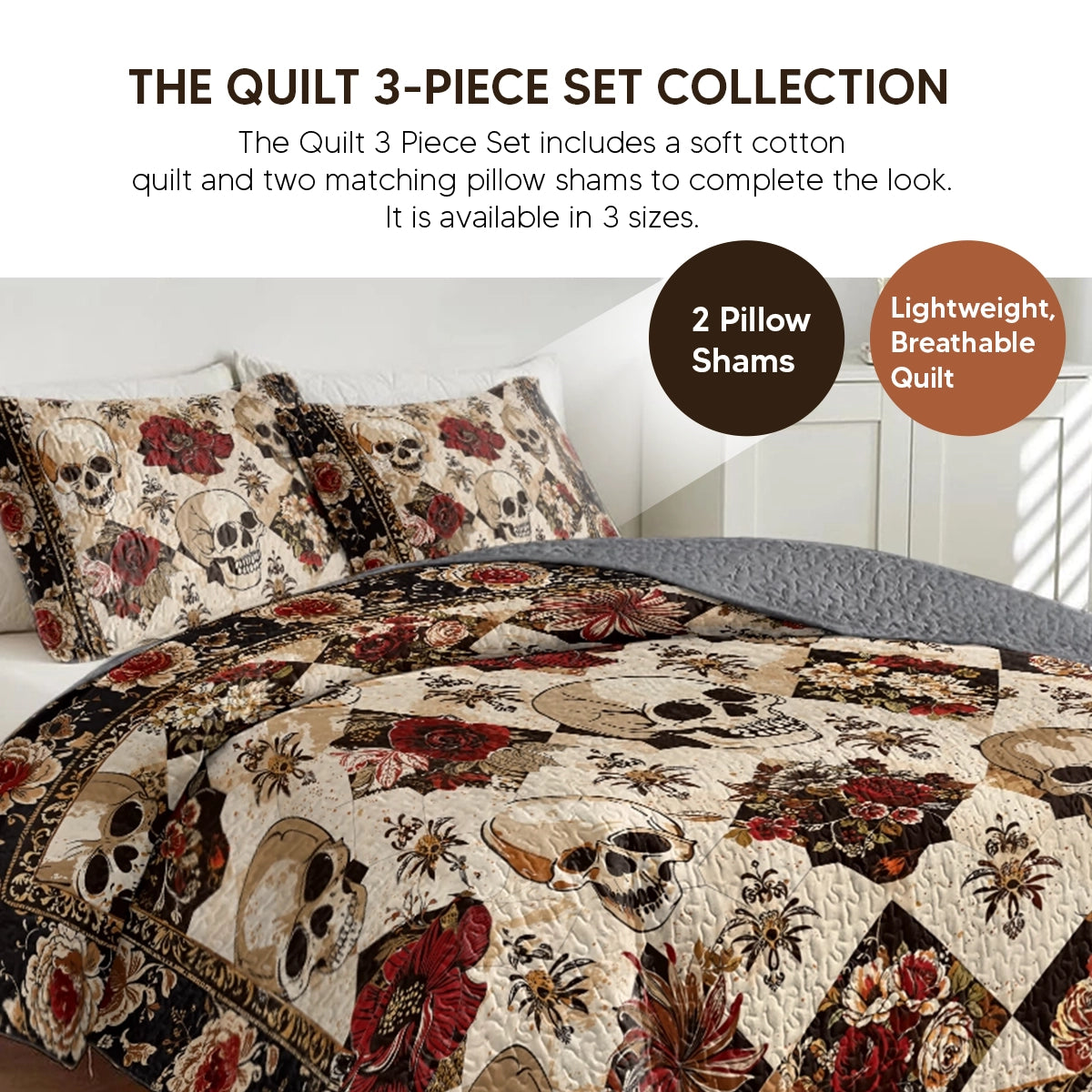 Shineful Quilt 3-Piece Set Stone Crown of Shadows