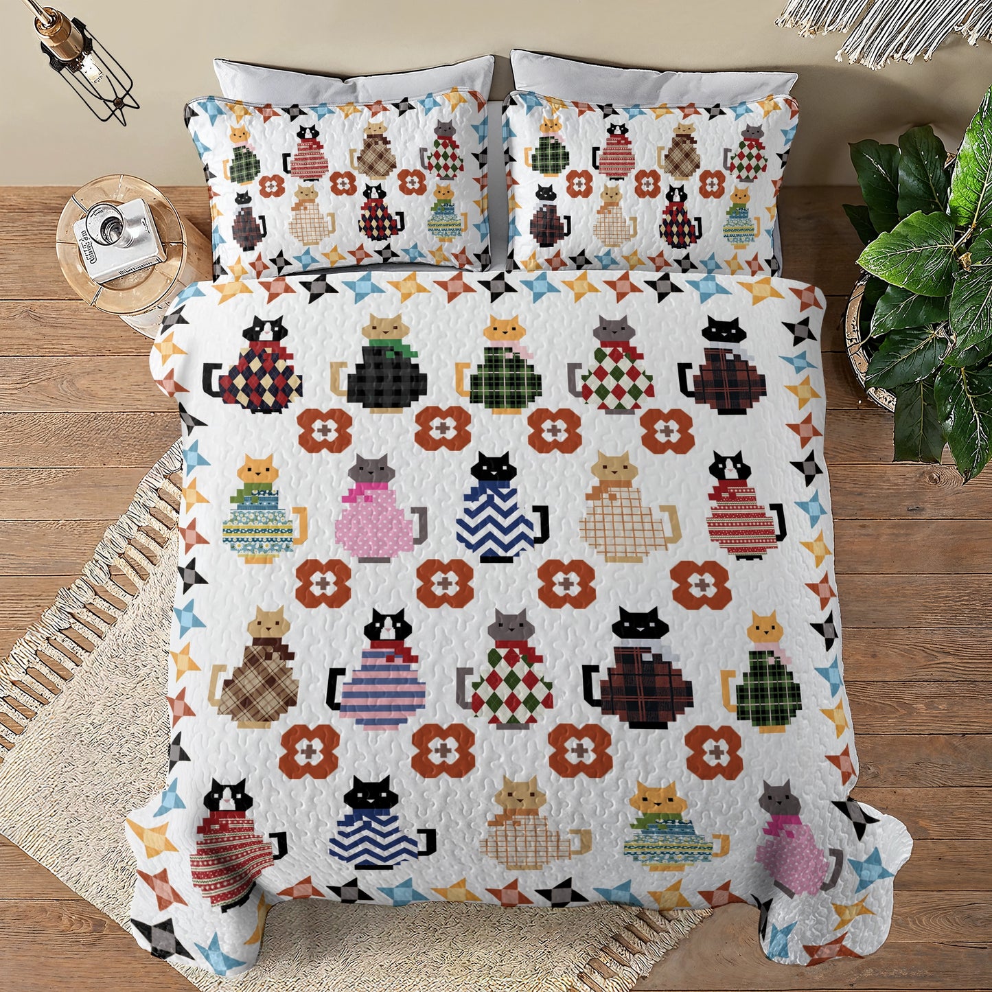 Shineful All Season Quilt 3-Piece Set Sweater Kitties