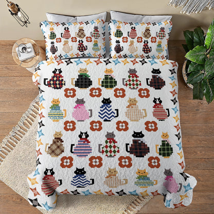 Shineful All Season Quilt 3-Piece Set Sweater Kitties