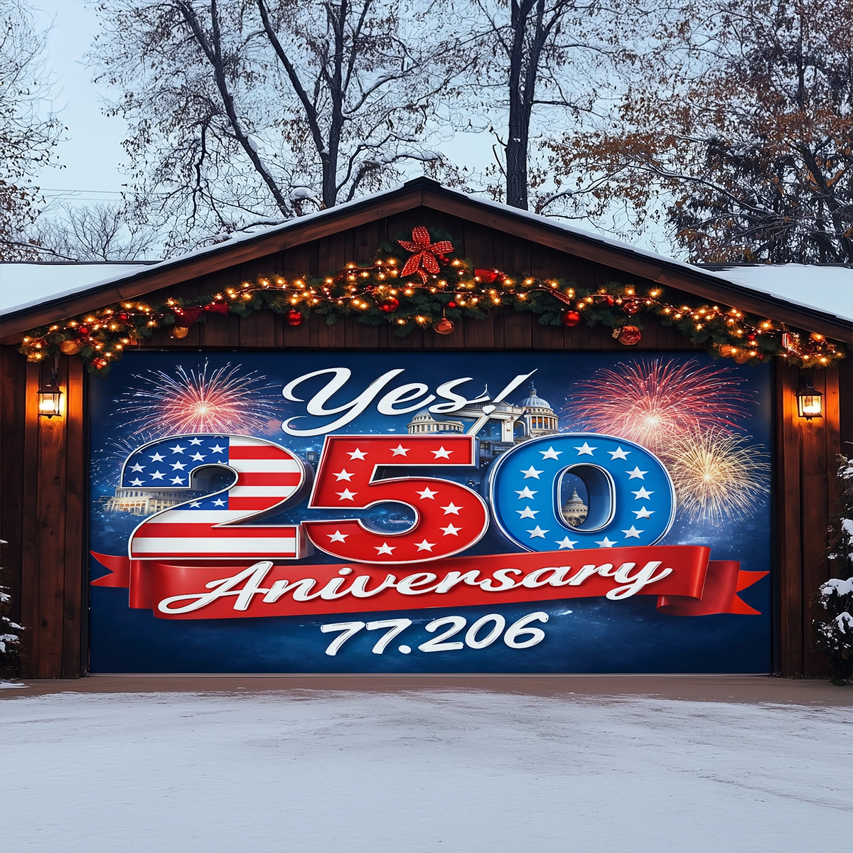 Shineful Garage Door Banner Decoration Yes to the American Story