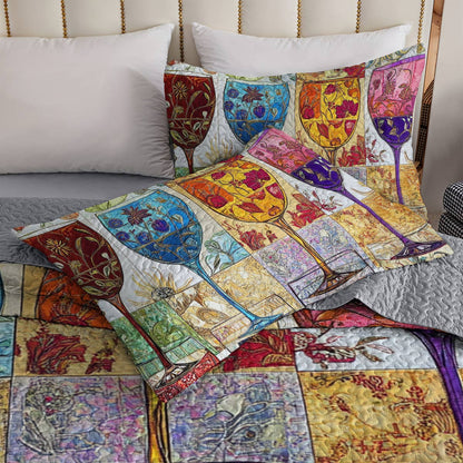 Shineful All Season Quilt 3-Piece Set Gorgeous Classic Wine Glass