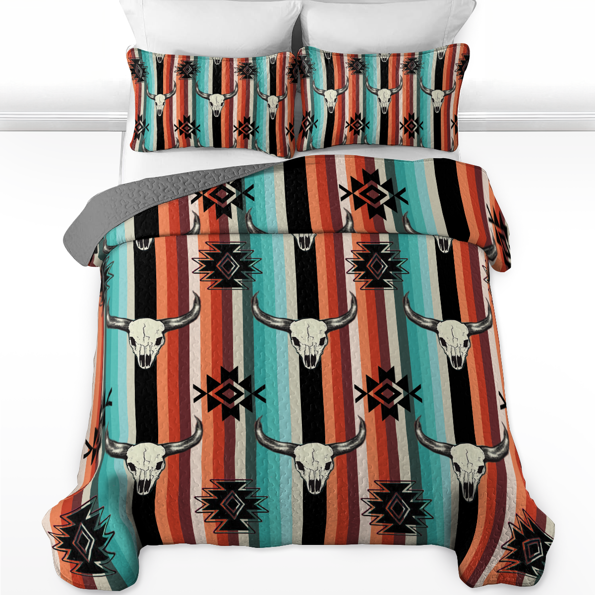 Shineful All Season Quilt 3-Piece Set Native Sacred Buffalo