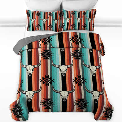 Shineful All Season Quilt 3-Piece Set Native Sacred Buffalo