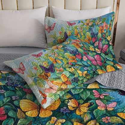 Shineful All Season Quilt 3-Piece Set Butterfly Dream Tree