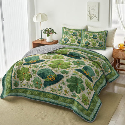 Shineful All Season Quilt 3-Piece Set Lucky Leprechaun