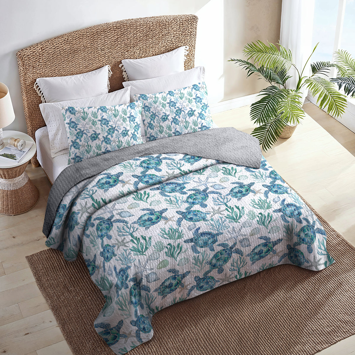 Shineful All Season Quilt 3-Piece Set Under the Sea