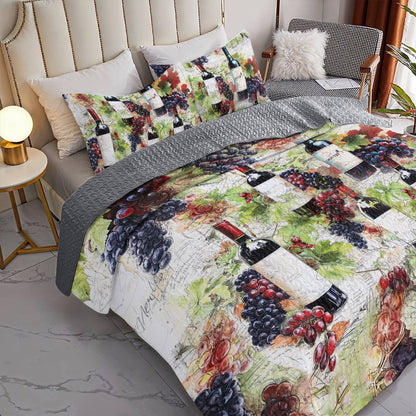 Shineful All Season Quilt 3-Piece Set Wine Bliss