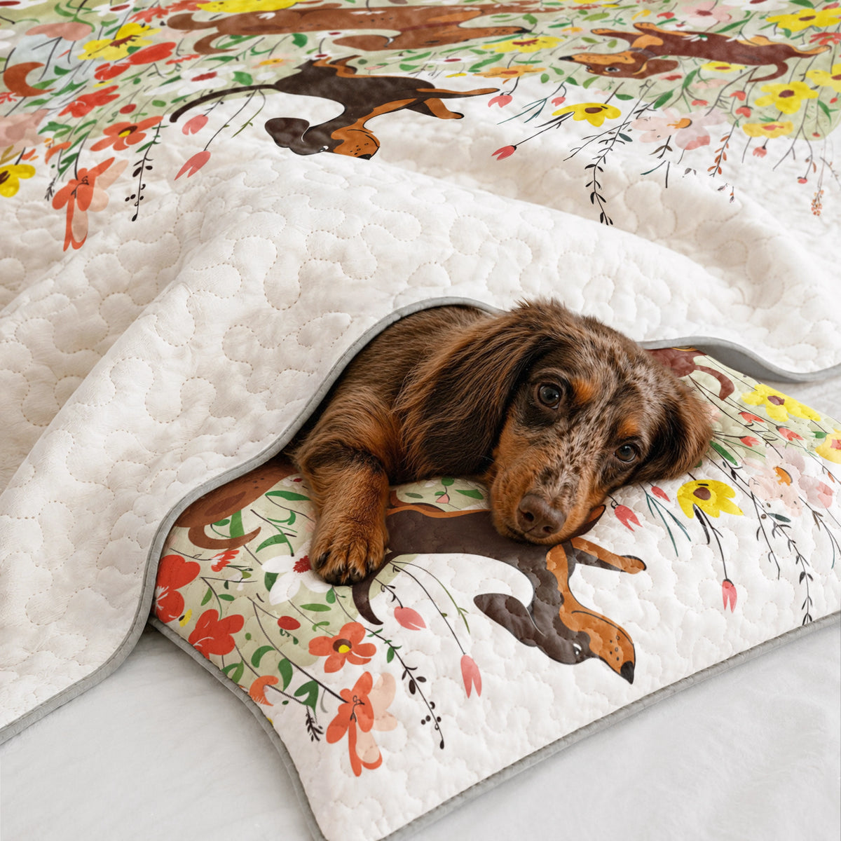Shineful Quilt 3-Piece Set Spring Pup Joy