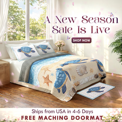 Shineful Quilt 3-Piece Set Sea Turtle